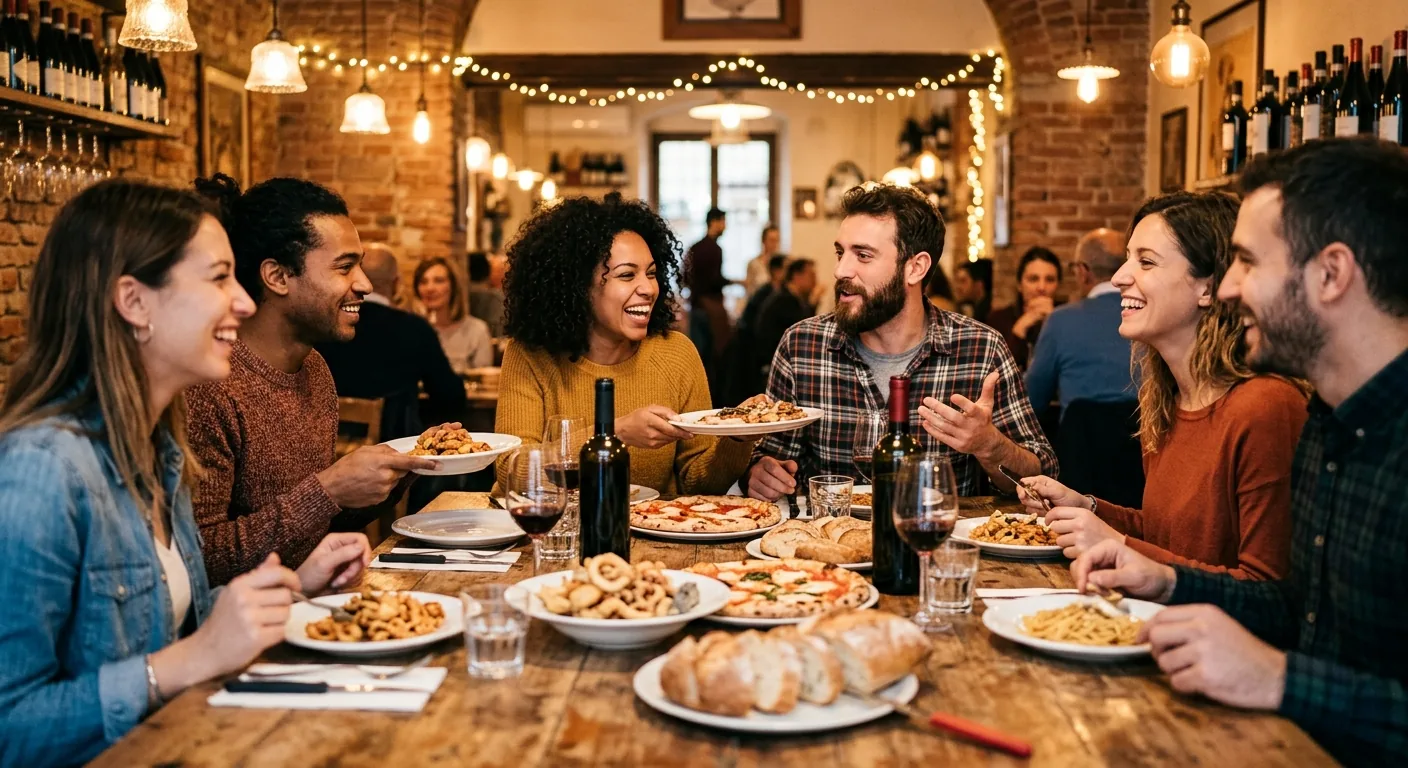 Gruppo di clienti a cena al ristorante